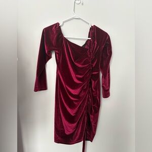 Burgundy velvet dress